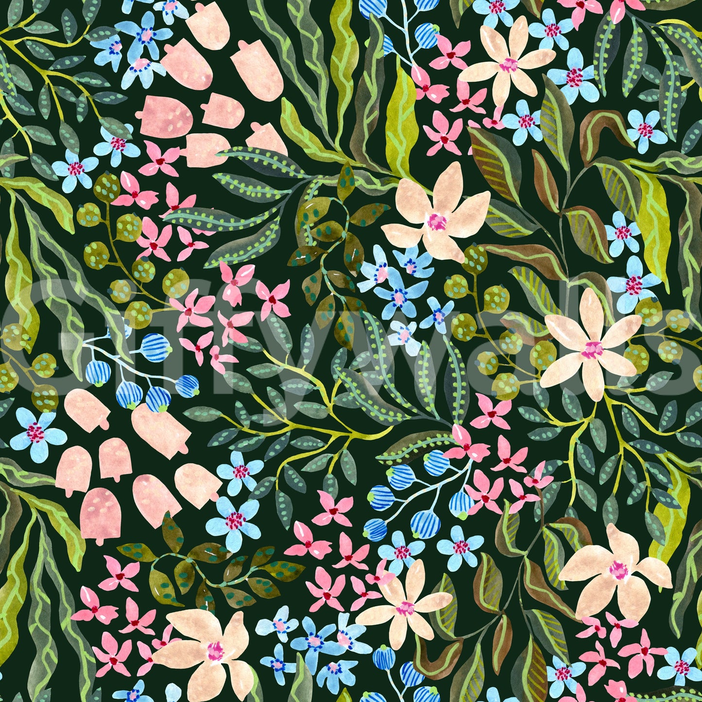 Enchanted Garden Blooms Wallpaper⁠
