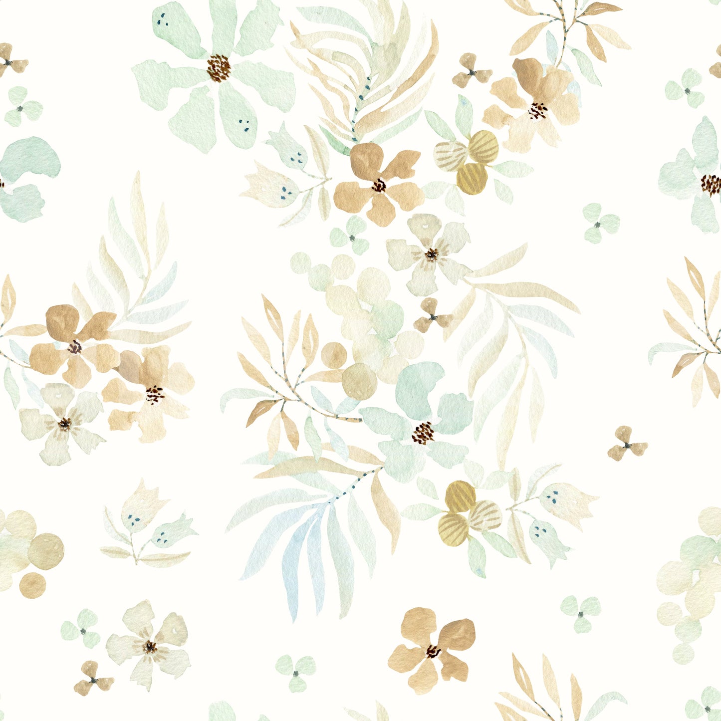 Floating Petals and Foliage Wallpaper⁠