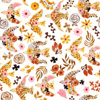 Rustic Floral Bird Flight Wallpaper⁠