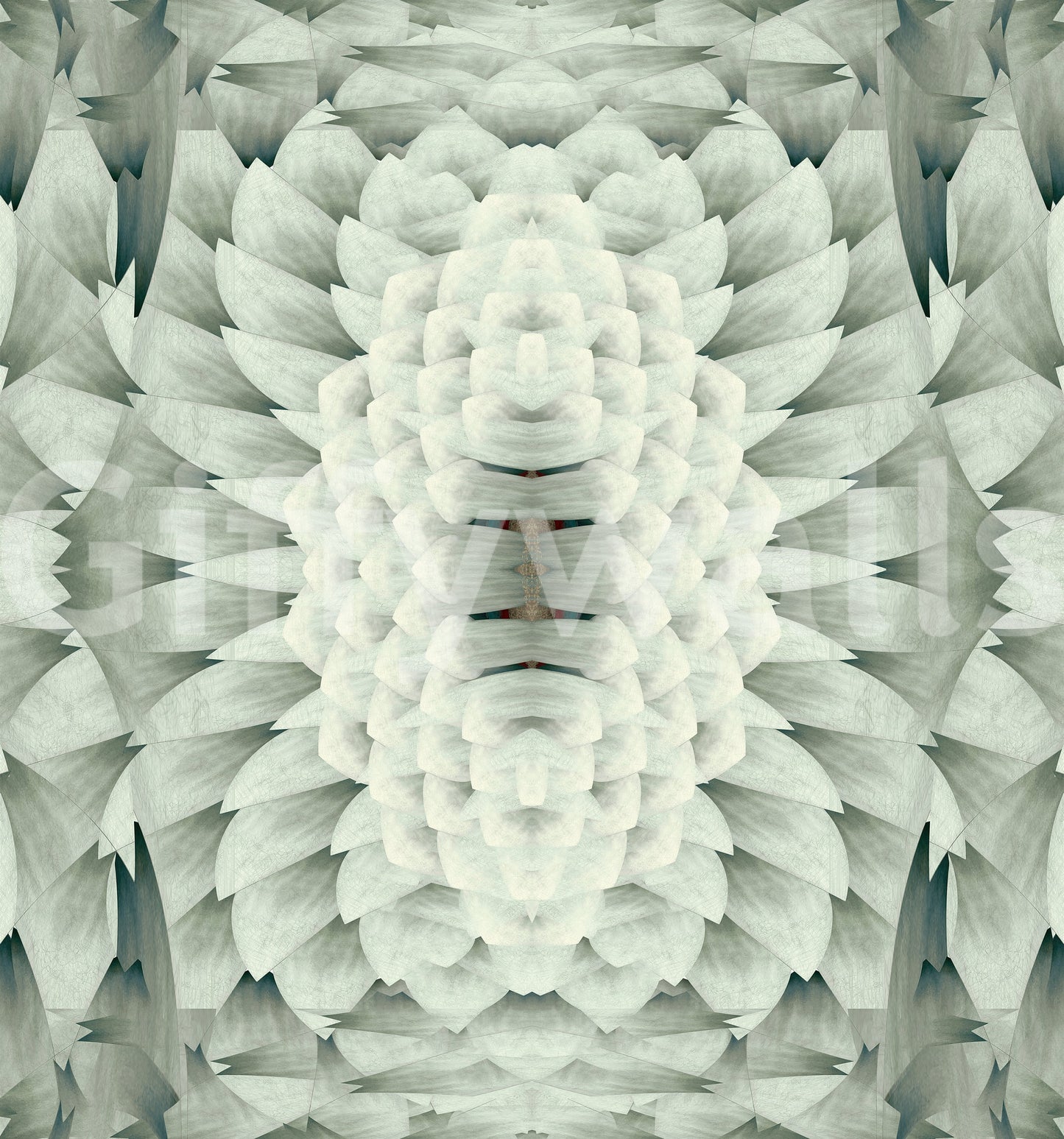 Monochromatic Sculptural Geometric Flower - GARDENIA Wall Mural