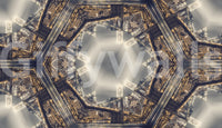 Urban Skyline Starburst Symmetry Wallpaper⁠