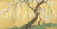 Oriental Willow and Blossom Garden Wall Mural