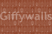 Mughal Terracotta Floral Archway Wall Mural