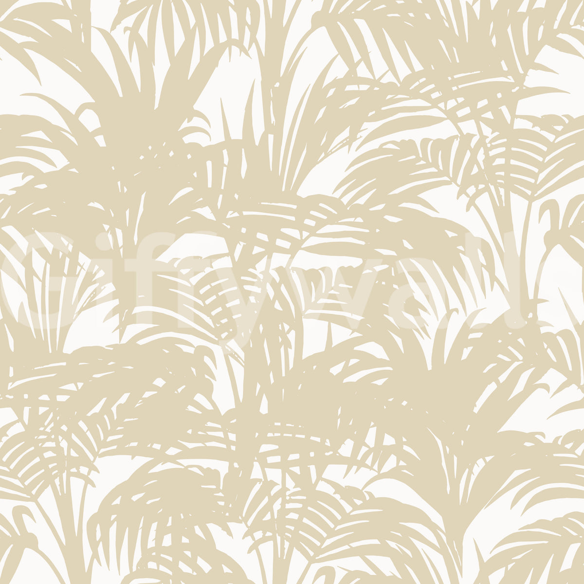 Oatmeal tones fill the Minimalist Tropical Frond wallpaper. GD12212