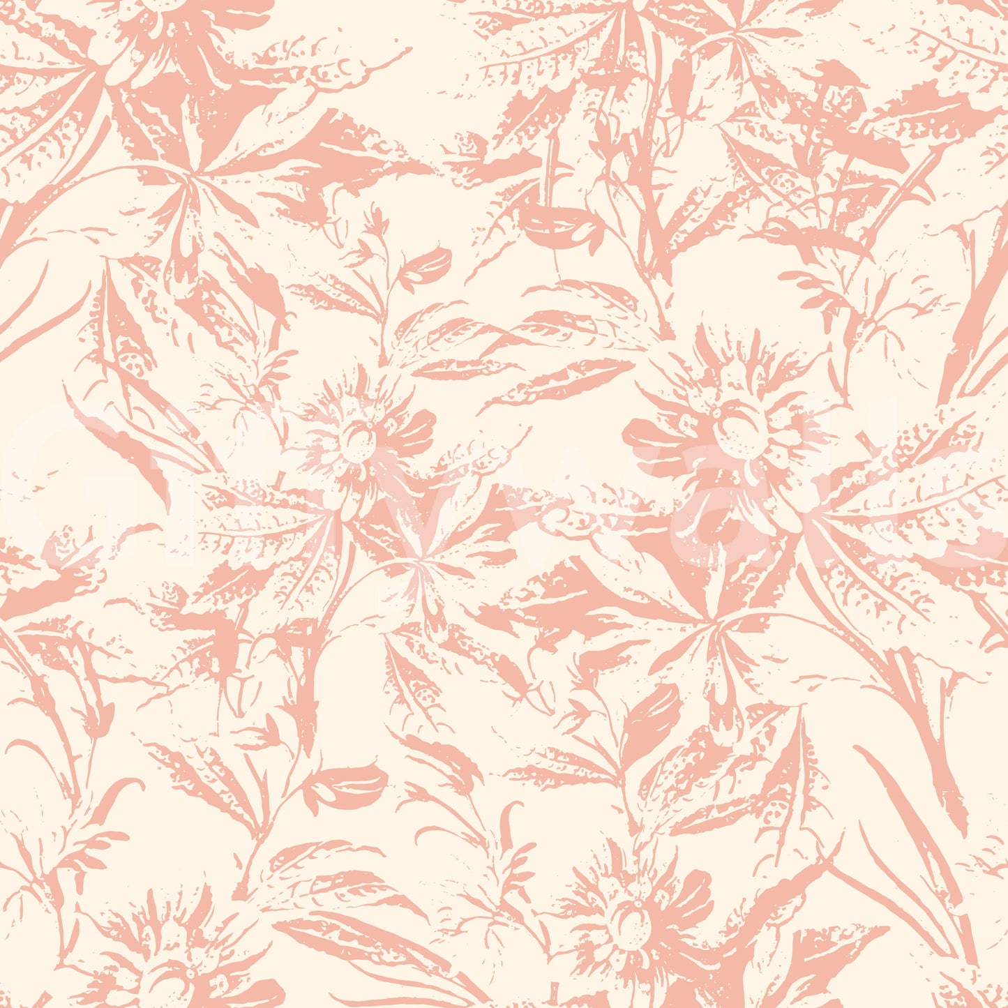 Soft Blush Botanical Sketch Wallpaper⁠