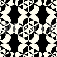 Graphic Circular Grid Monotone Decor Wallpaper⁠