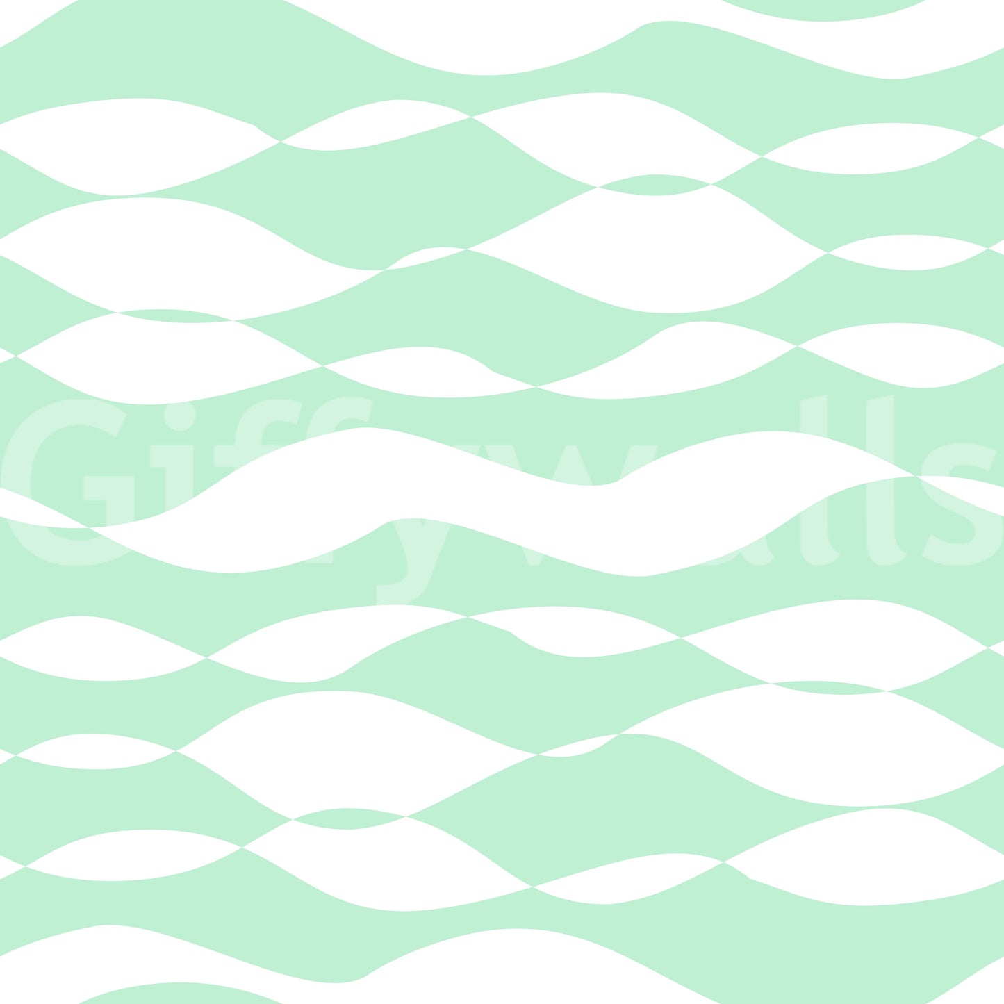 Soft Sage Wavy Linear Pattern Wallpaper⁠