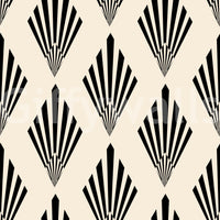 Geometric Art Deco Fan Pattern Wallpaper⁠
