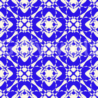 Geometric Cobalt Interlocking Pattern Wallpaper⁠