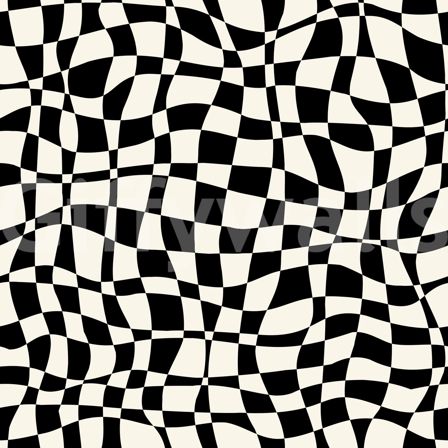 Wavy Monochrome Checkerboard Wallpaper⁠