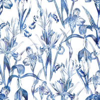 Indigo Botanical Sketch Wallpaper⁠