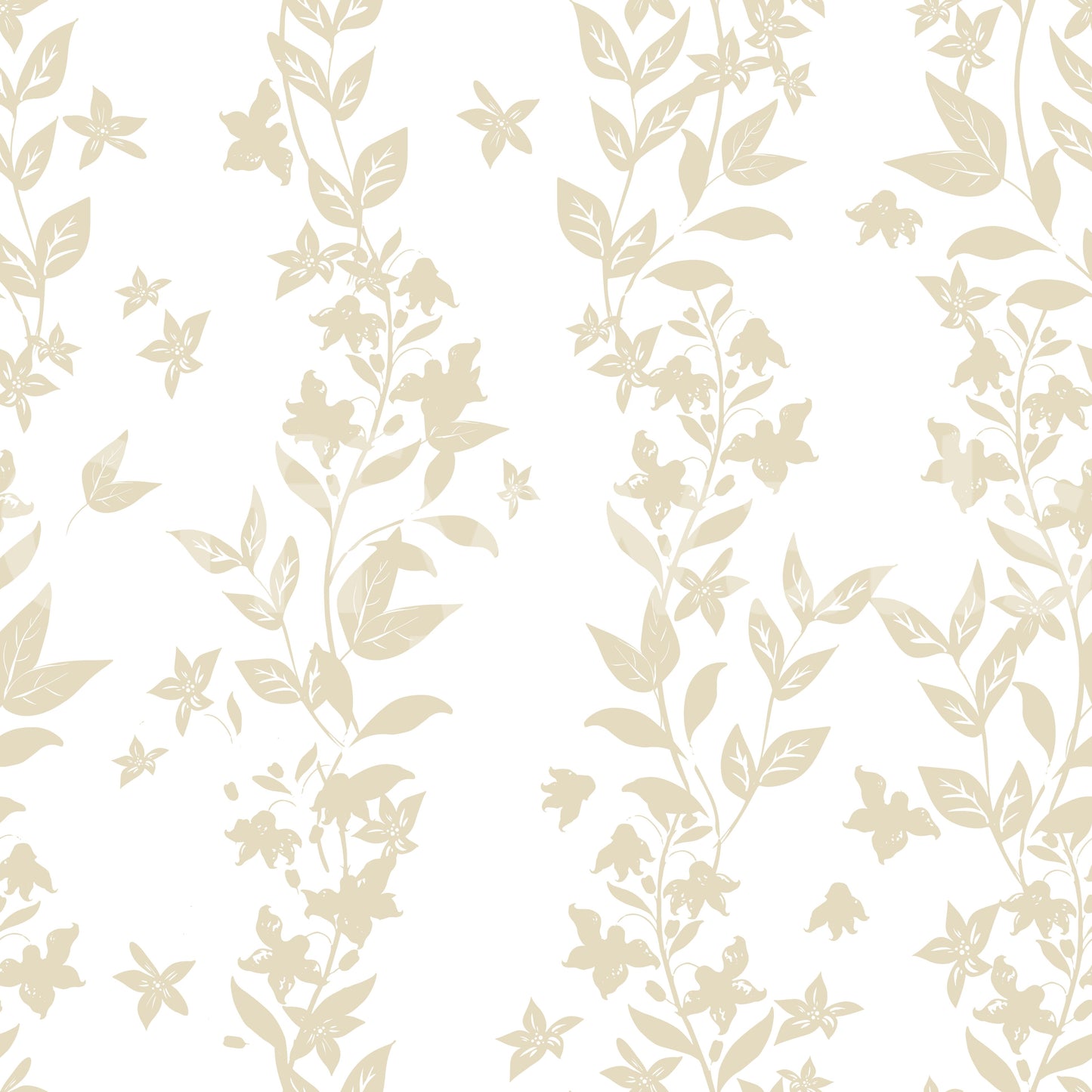 Cream Botanical Vine Trails Wallpaper⁠