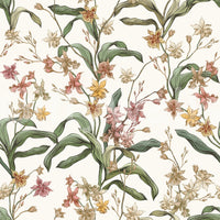 Vintage Botanical Orchid Trail Wallpaper⁠