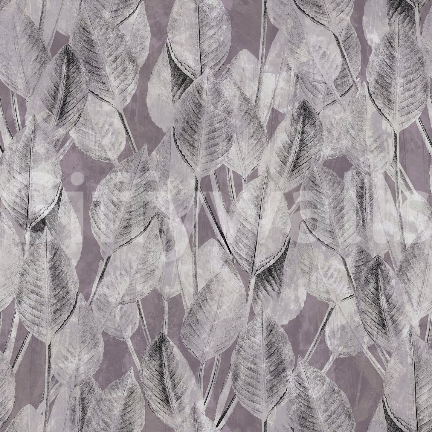 Muted Mauve Leaf Silhouette Wallpaper⁠