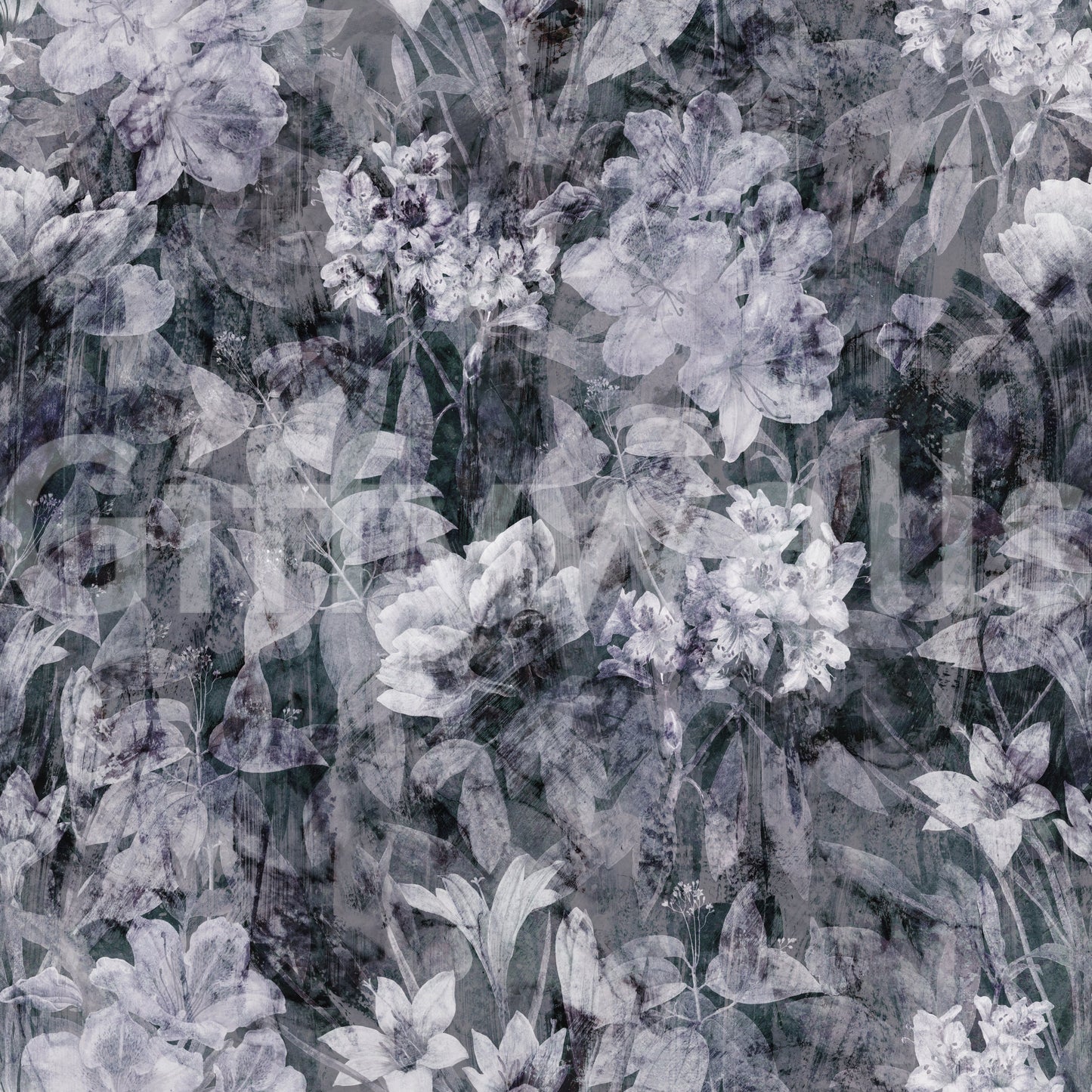 Midnight Flora Grunge Wallpaper⁠