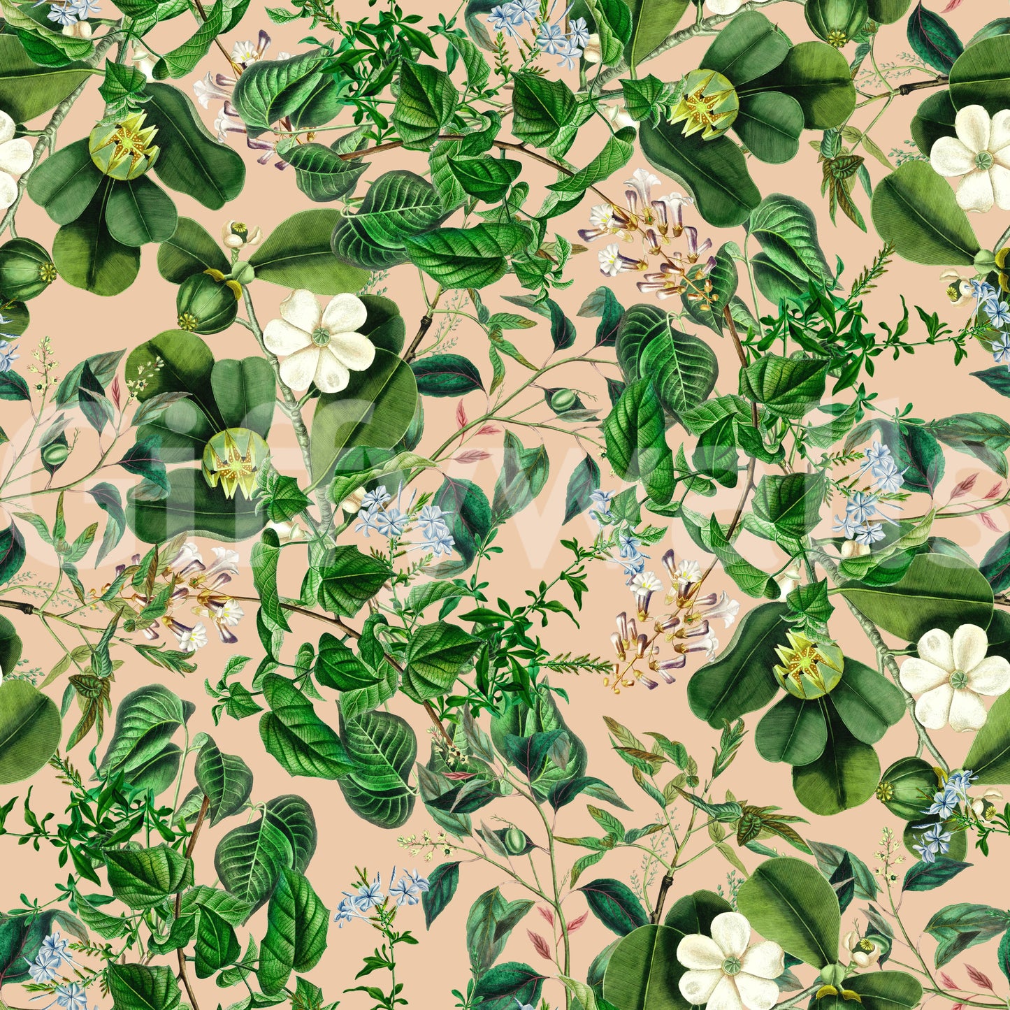 Vintage Botanical Foliage Wallpaper⁠