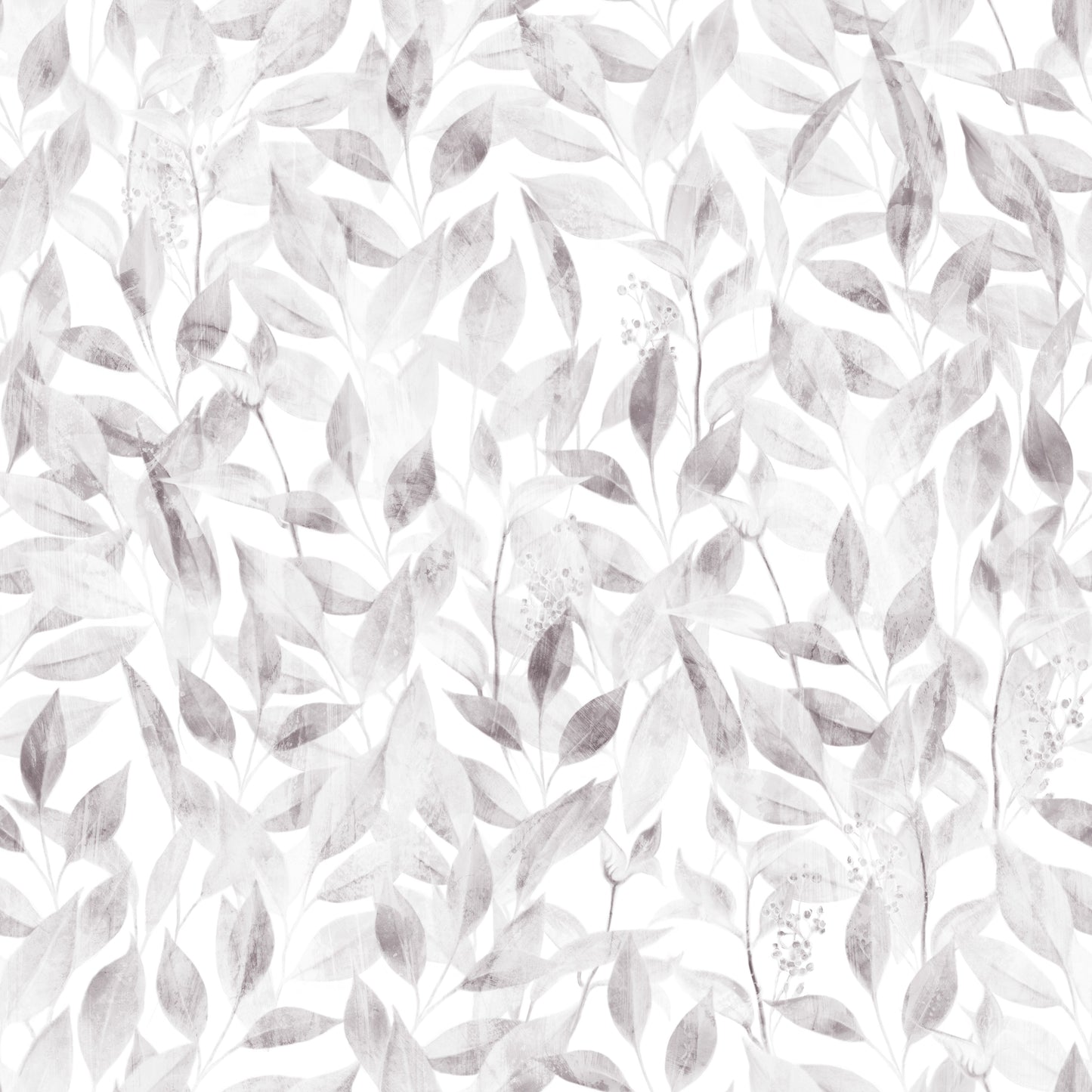 Muted Grey Botanical Foliage Wallpaper⁠