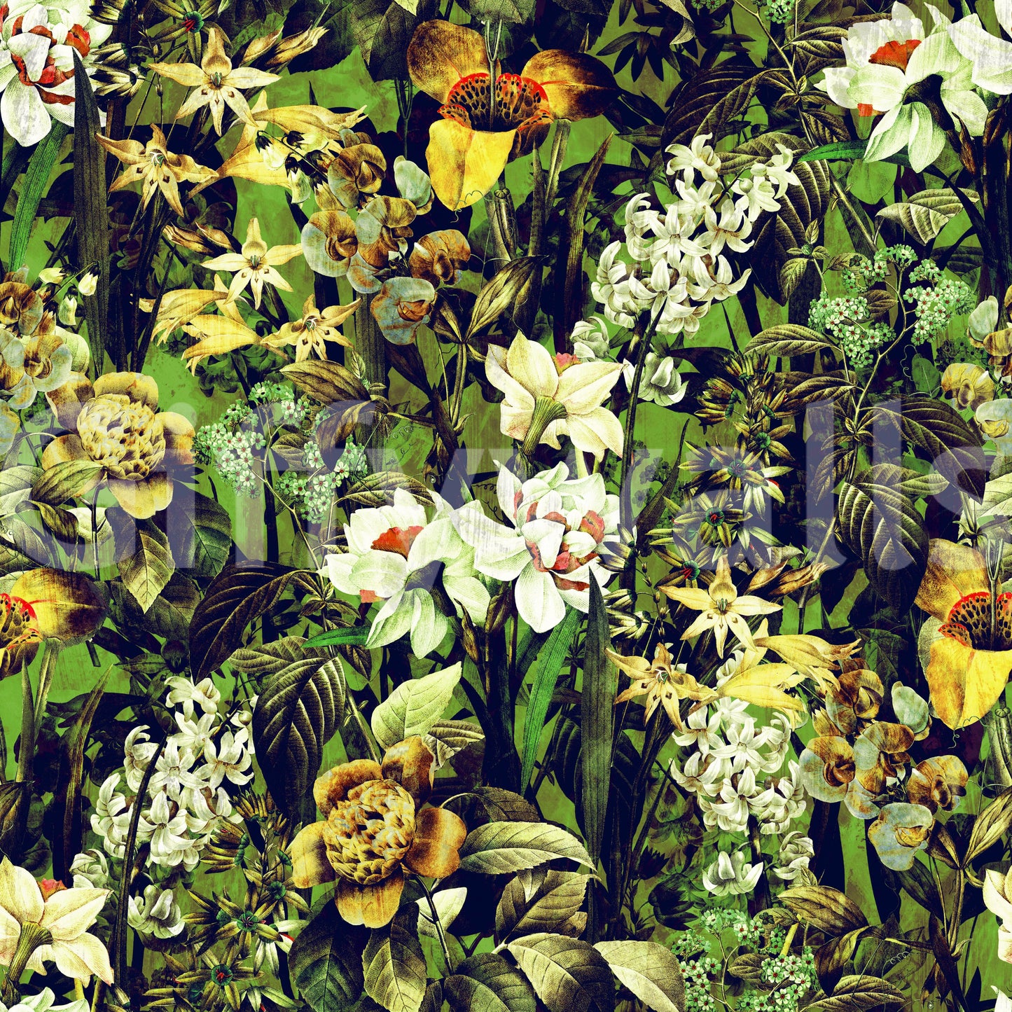 Rustic Botanical Forest Illustration Wallpaper⁠