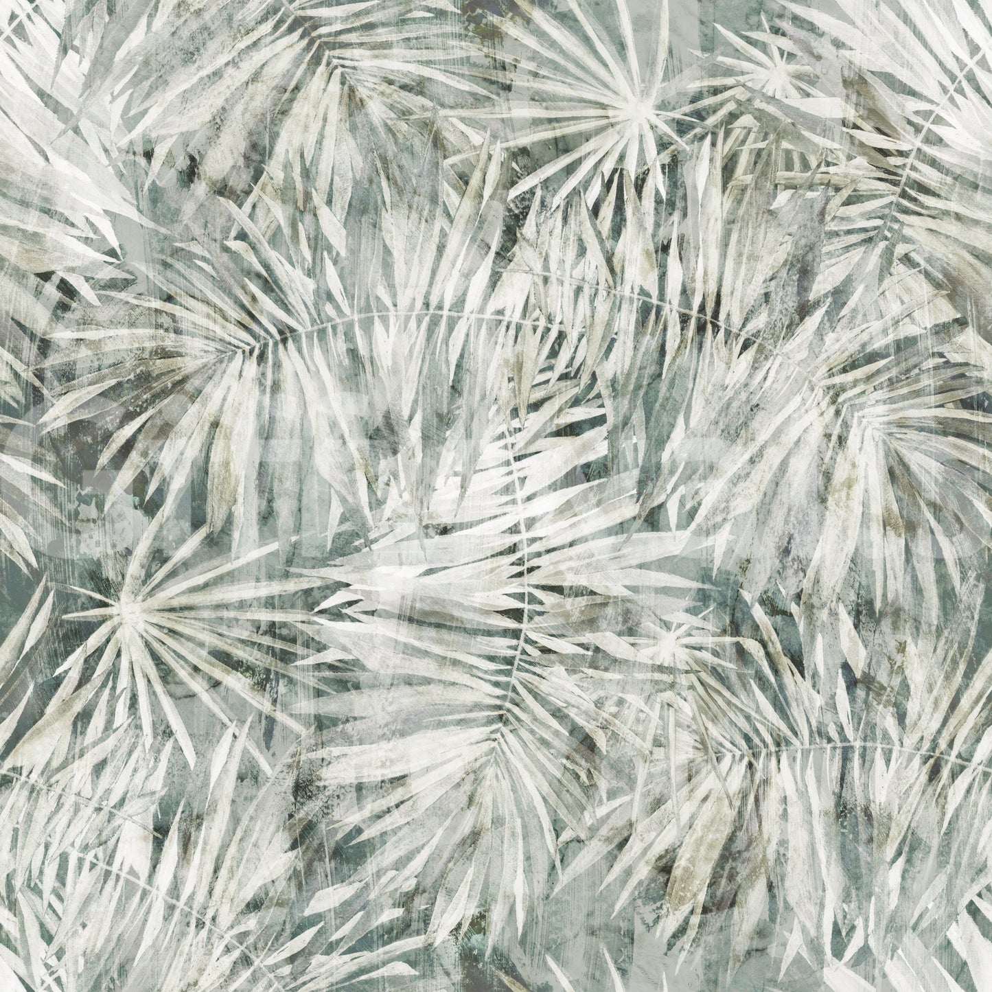 Misty Fern Botanical Art Wallpaper⁠
