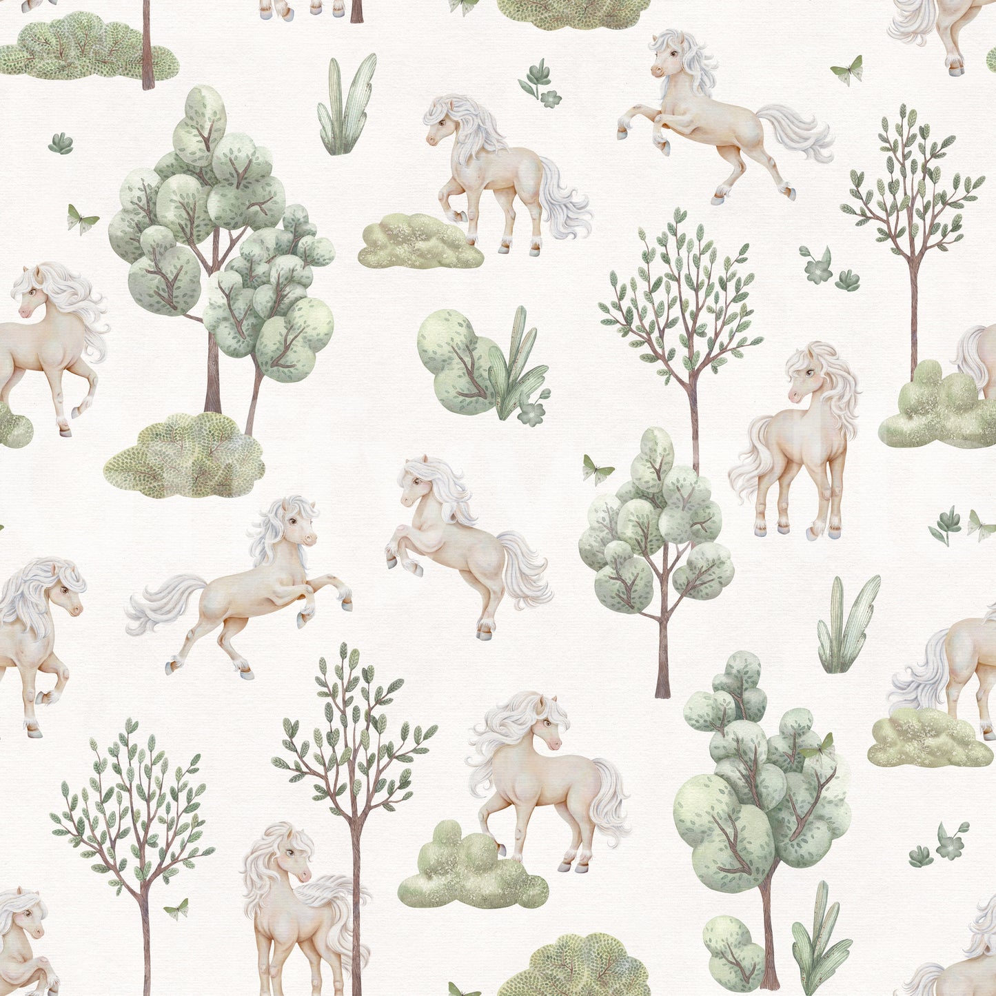Galloping Pony Woodland Scene Wallpaper⁠