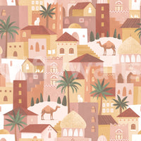 Ancient City Palm Grove Motif Wallpaper⁠