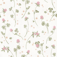 Meadow Clover Botanical Illustration Wallpaper⁠