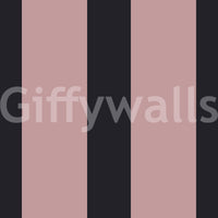 Charcoal and Dusky Pink Stripes Wallpaper⁠