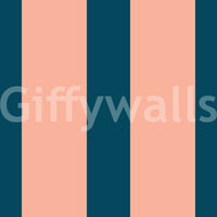 Minimalist Peach and Petrol Stripes Wallpaper⁠