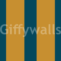 Teal and Ochre Stripe Pattern Wallpaper⁠