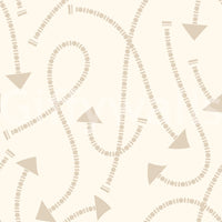 Cream looping arrow and dashed path geometric wallpaper pattern swatch GD12457