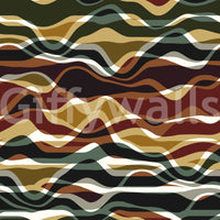 Earthy Wavy Layered Stripes Wallpaper⁠