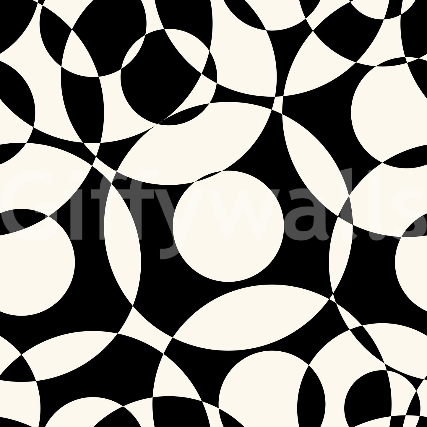 Interlocking Monochrome Circles Wallpaper⁠