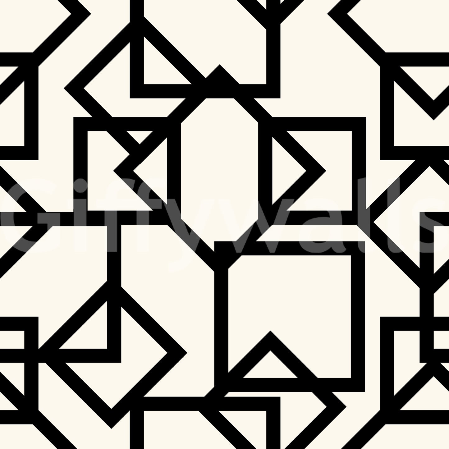 Interlocking Geometric Linear Monotone Wallpaper⁠