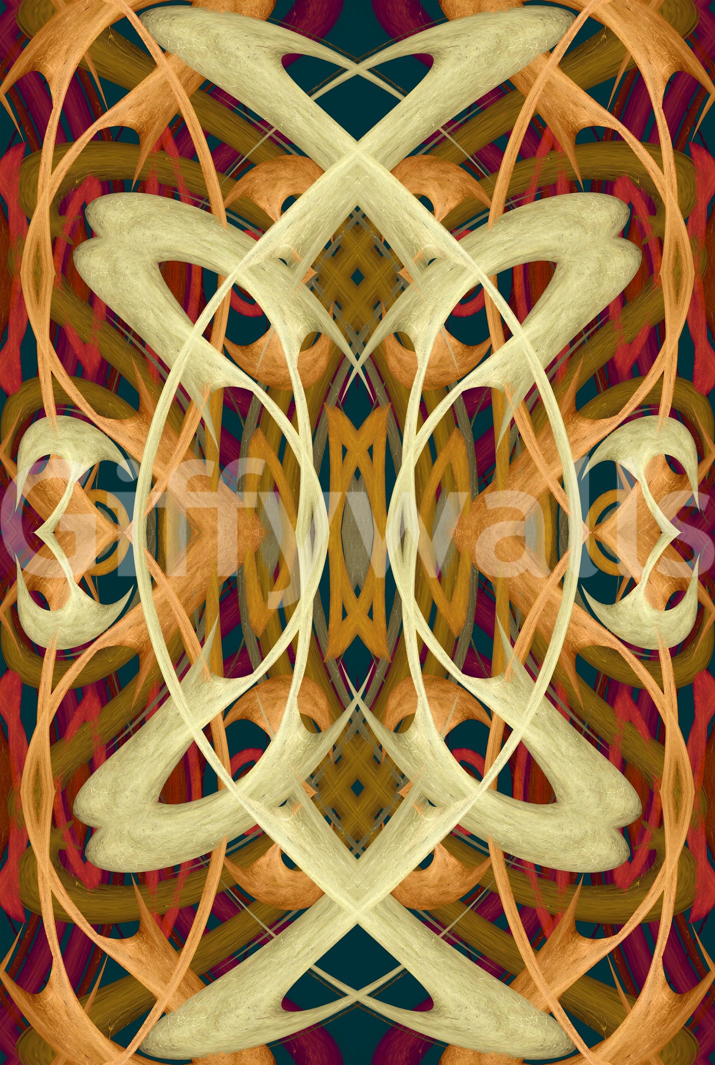 Art Nouveau Revival Whiplash Lines - PRALINÉ Wallpaper⁠