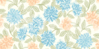 Watercolor Azure and Peach Blossoms Wallpaper⁠