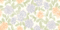 Blush and Periwinkle Garden Sketch Wallpaper⁠
