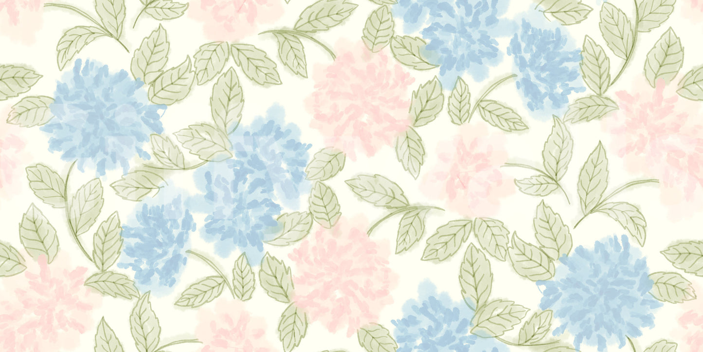 Soft Watercolor Hydrangea Bloom Wallpaper⁠