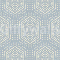 Boho Painted - Abstract Mudcloth Hexagons Tribal Geometric Pattern French Blue Wallpaper⁠