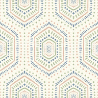 Boho Painted - Abstract Mudcloth Hexagons Tribal Geometric Pattern Grandmillennial Wallpaper⁠