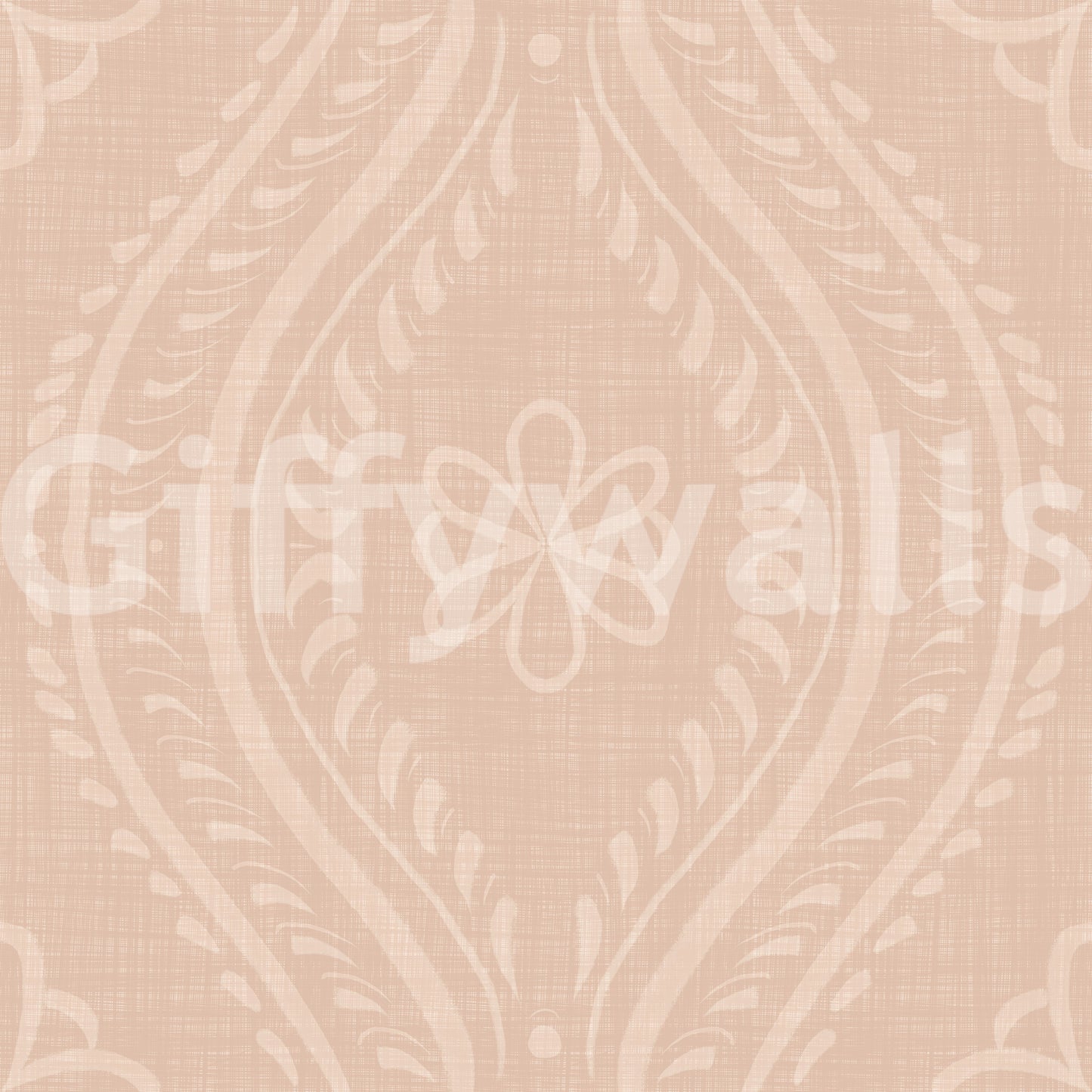 Faded Ogee Damask - Cinnamon Tea Wallpaper⁠
