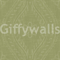 Faded Ogee Damask - Meadow Green Wallpaper⁠