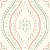Faded Ogee Damask - Classic Grandmillennial Wallpaper⁠