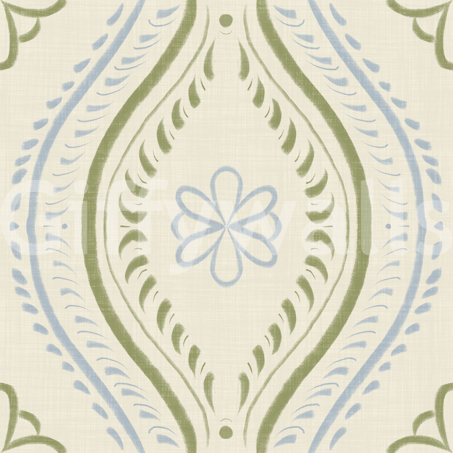 Faded Ogee Damask - Timiless French Country Wallpaper⁠