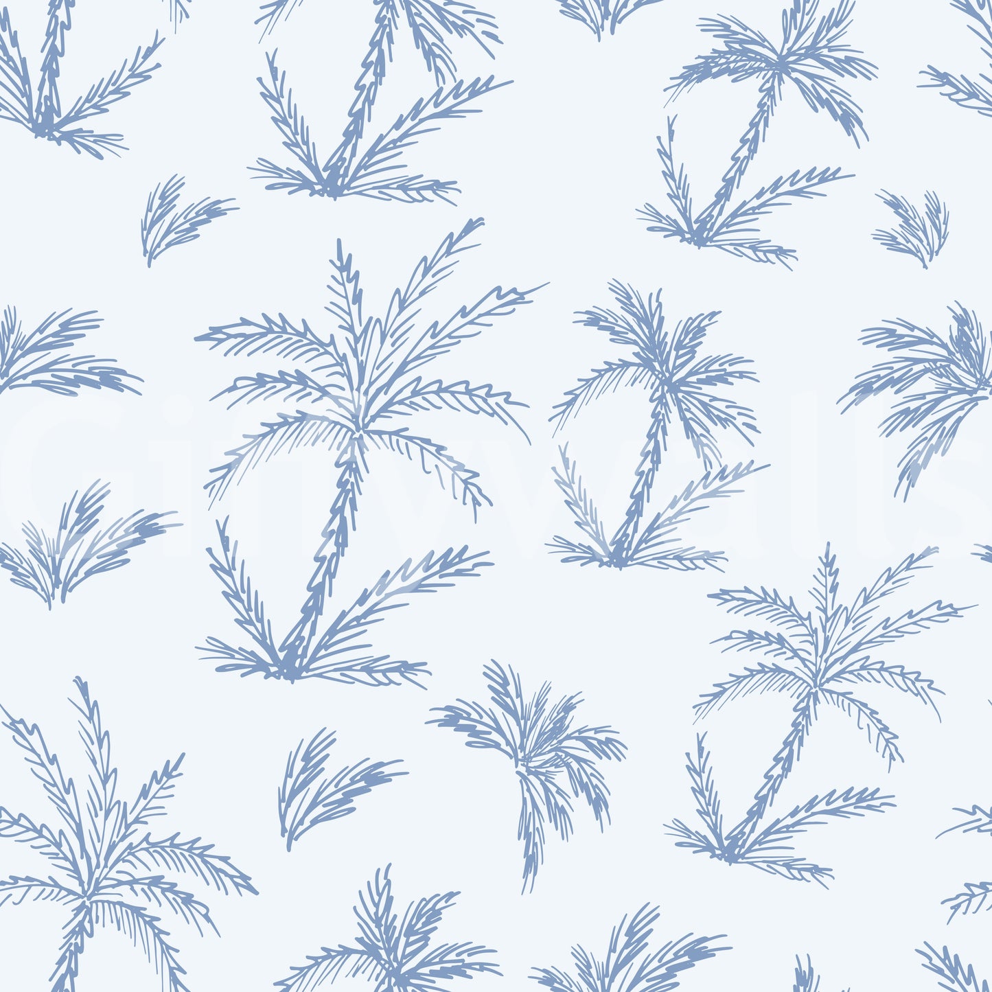 Breezy Blue Palm Orchard Wallpaper⁠