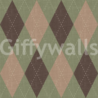 Winter Heritage - Argyle Harlequin Classic Diamond - Soft Muted Hue Wallpaper⁠