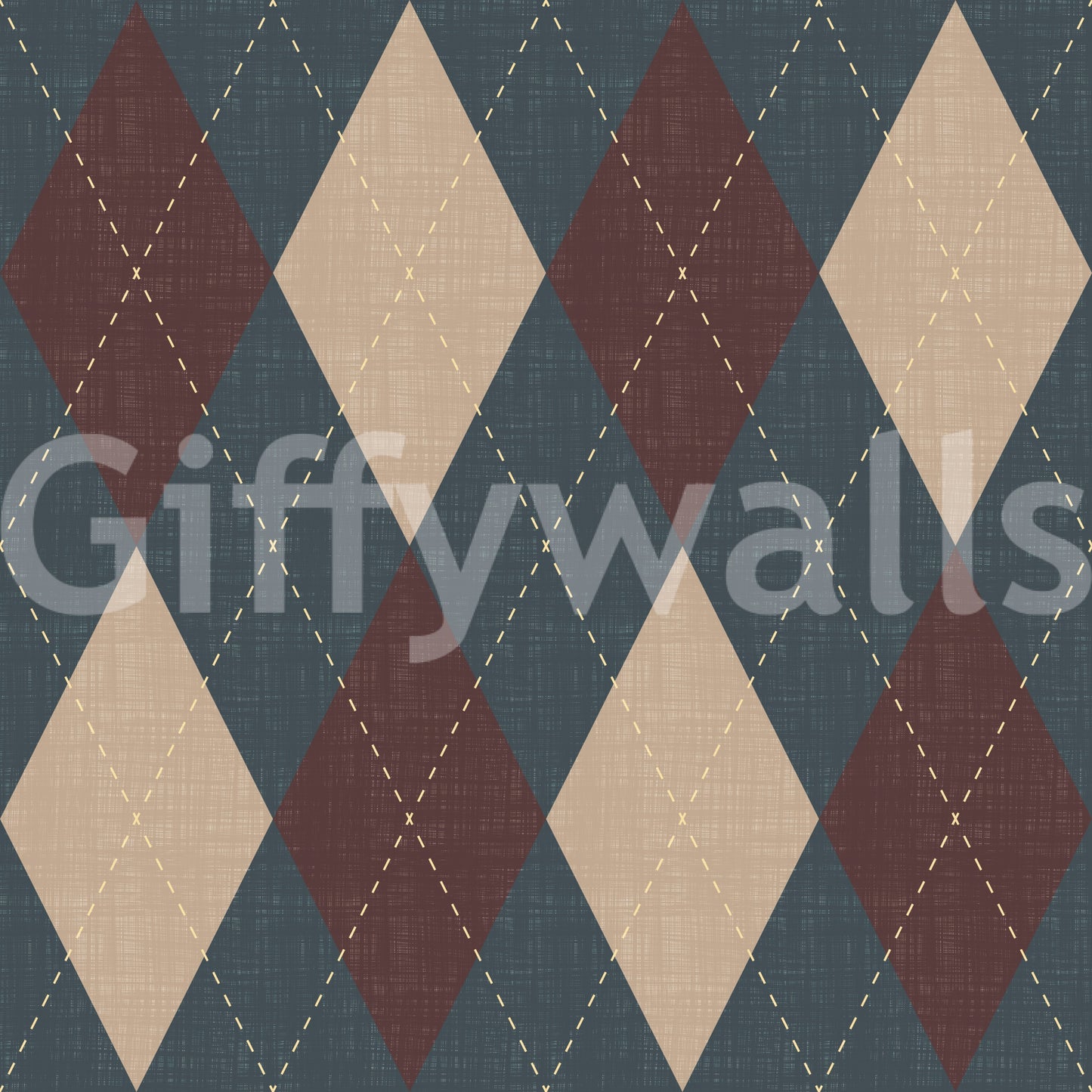 Winter Heritage - Argyle Harlequin Classic Diamond - Crisp Cool Tone Wallpaper⁠