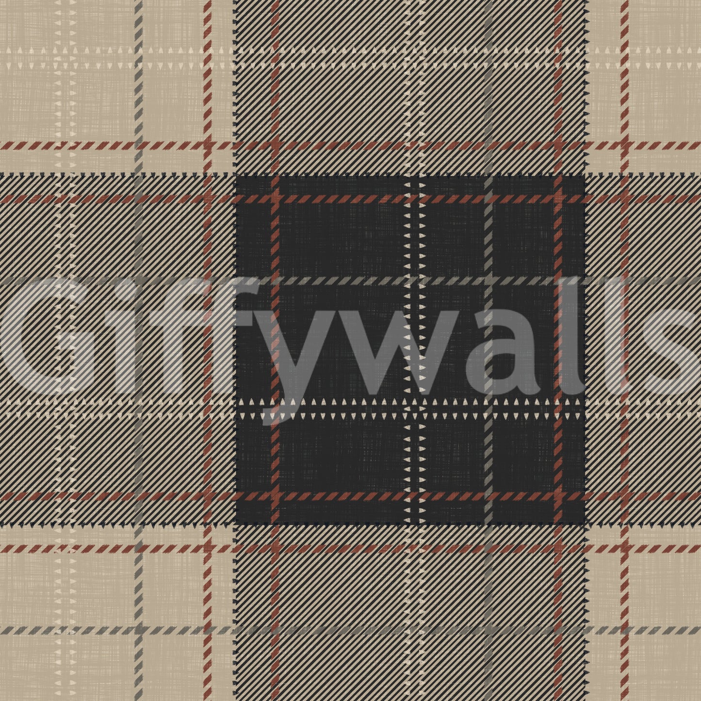 Winter Heritage - Tartan Checkerboard Plaid Block - Bold High Contrast Wallpaper⁠