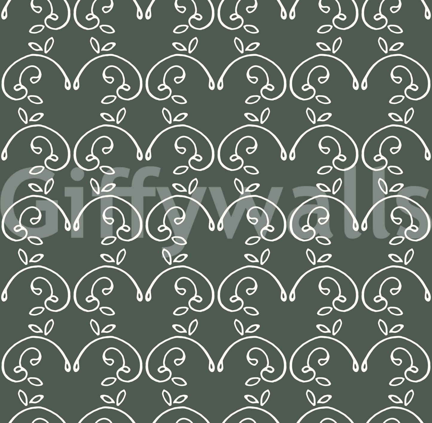 Sage Green Organic Arch Pattern Wallpaper⁠