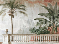 Vintage Coastal Garden Balustrade Wall Mural