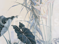 Serene Tropical Botanical Illustration Wall Mural